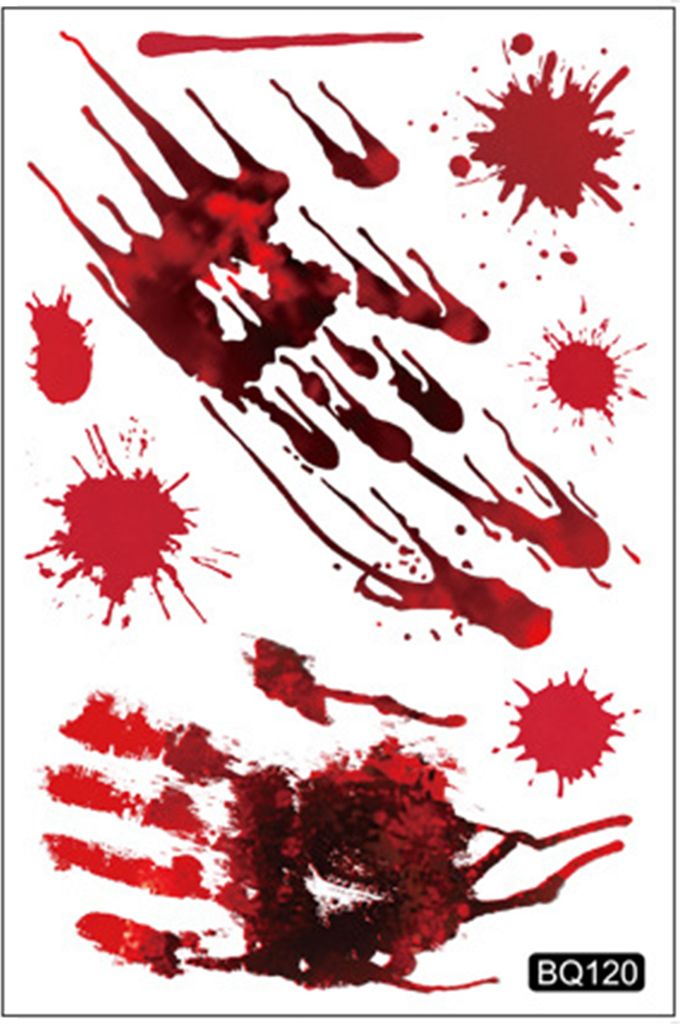 Fensteraufkleber Abnehmbarer Horror Traaceless wiederverwendbares gruselige Szenenlayout PVC Ghost Shadow Blood Handabdruck Halloween Elektrostatis...