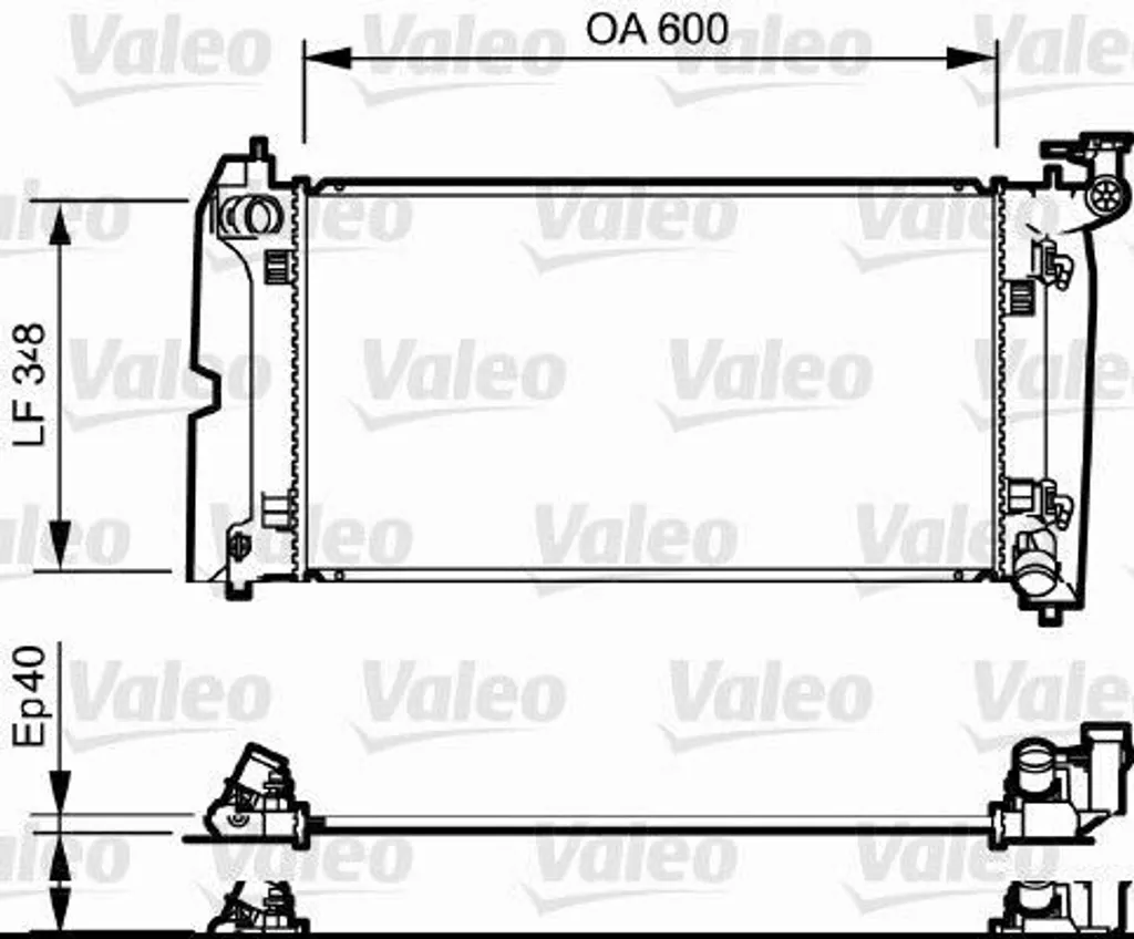 Radiateur moteur Valeo aluminium haute performance pour bloc T25