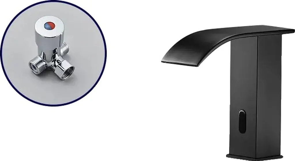 Miscelatore touchless per lavabo, da incasso, con nucleo in ceramica, nero Short A