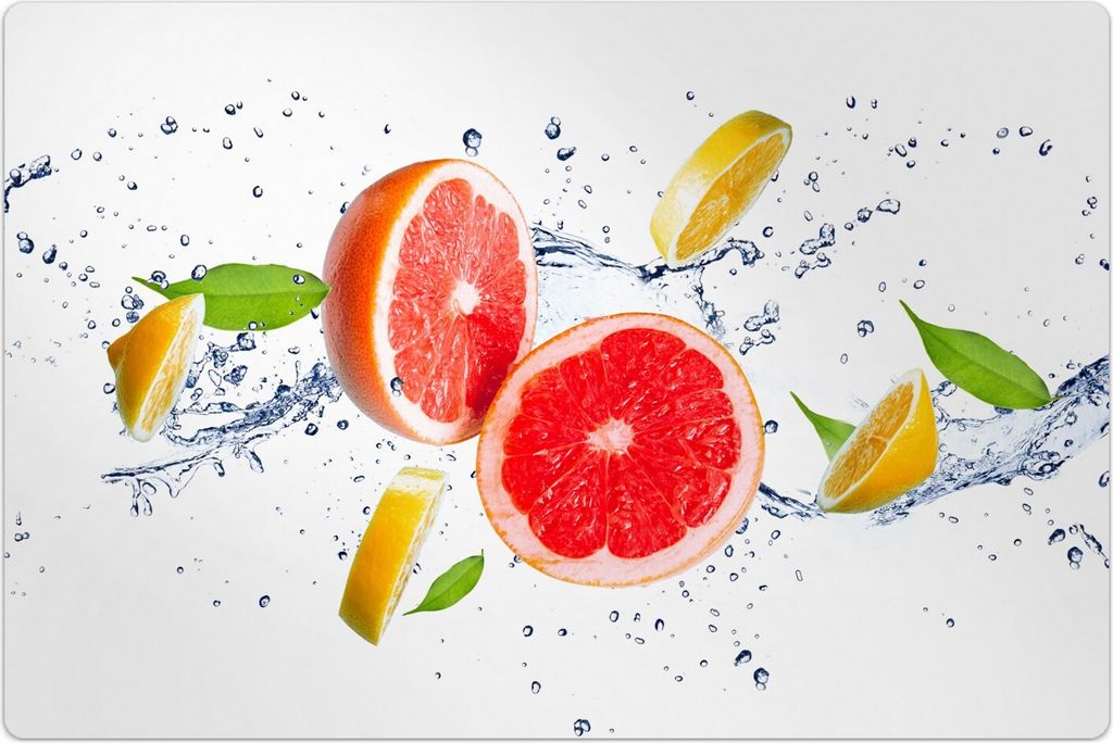 Küchenmatte 150x225 cm Vinylmatte Bodenmatte Dekoration - Splash Früchte Spritz