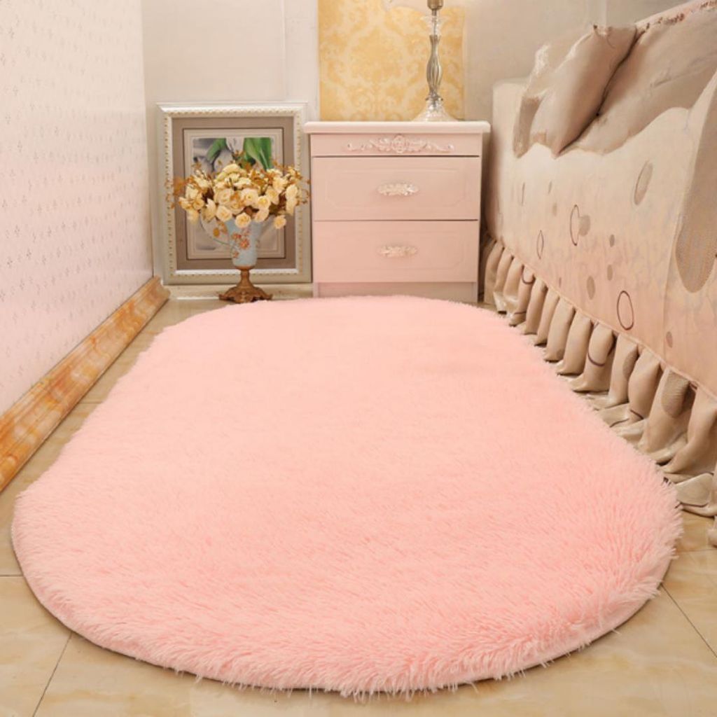 INS Teppich Matte, Umweltfreundlich gefärbt, Rutschfestes Design, Für Wohnzimmer Schlafzimmer Bad, 60*160cm, Rosa
