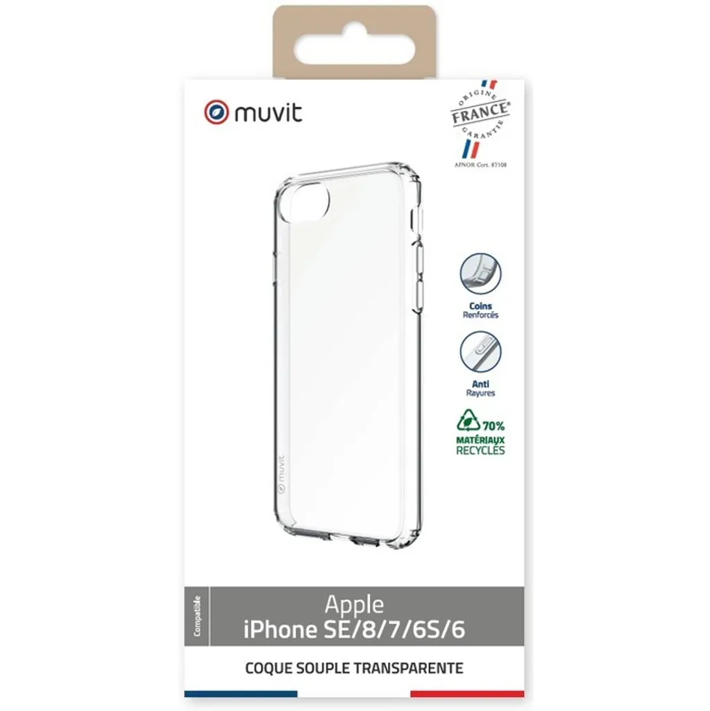 Coque de Protection Transparente en Matière Recyclée pour iPhone SE