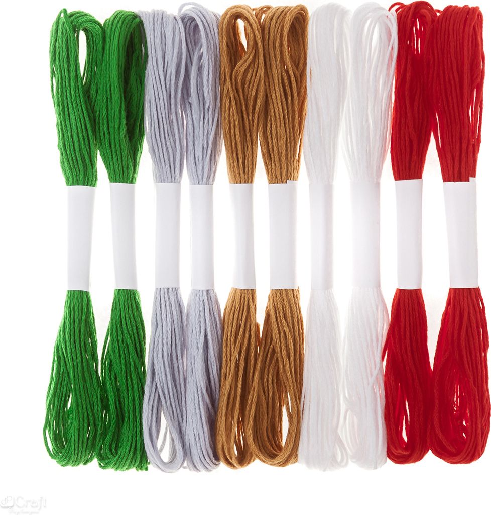 Weihnachts-Stickgarn-Set, 8 m, 10 Stück