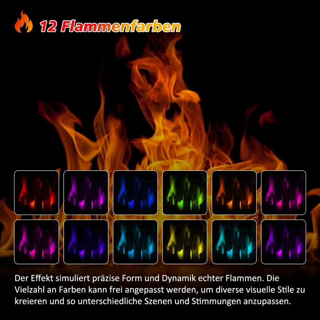 Cheminée électrique décorative encastrable 23" avec chauffage 2000W - 3