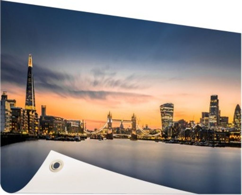 MuchoWow 80x40 cm Outdoor-Poster Gartendeko Sichtschutz Garten Poster für den Garten Skyline - Sonne - London