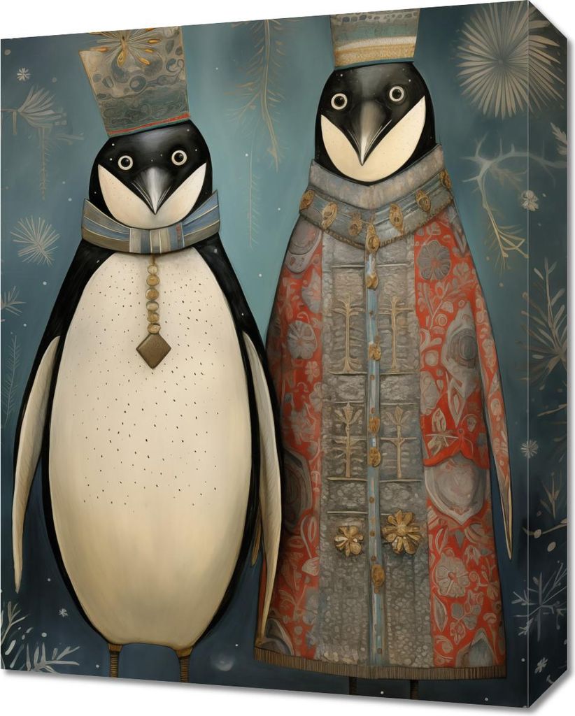 Bild 40x50cm Königspinguine
