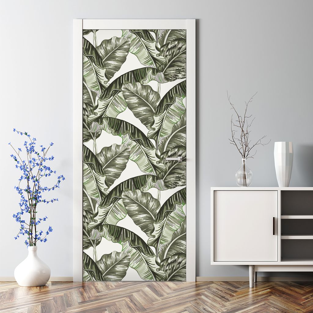 Dekorative Türposter selbstklebend Klebefolie Wandaufkleber Türaufkleber Palm bäume Kunst 70 x 200 cm