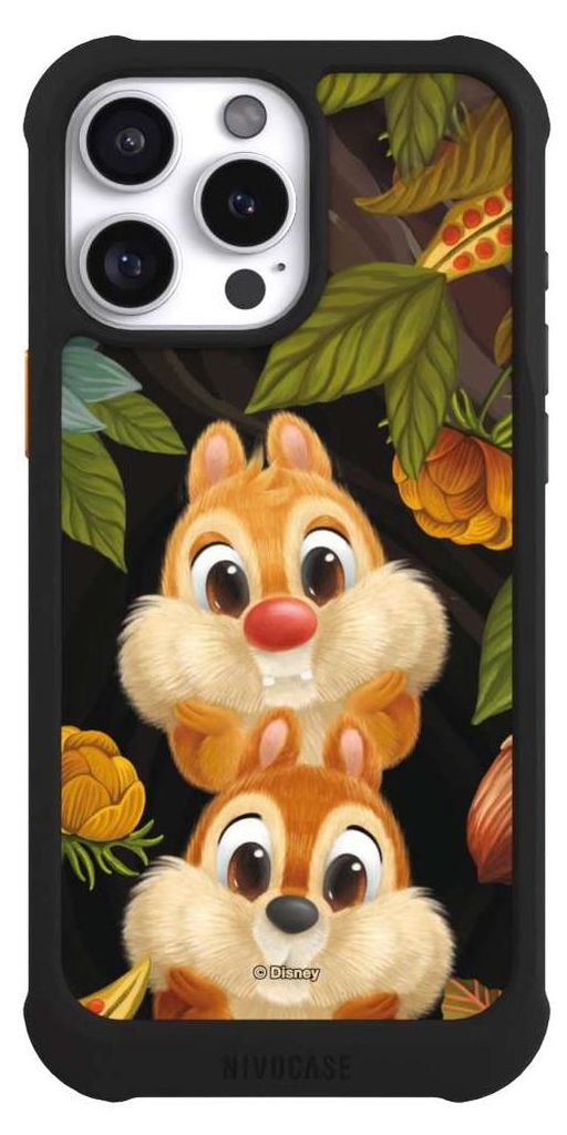 NIVOCASE Hülle für Apple iPhone 16 Pro Max Stoßfeste Handyhülle NIVOmax Case Schwarz Disney Offizielles Lizenzprodukt Chip und Chap
