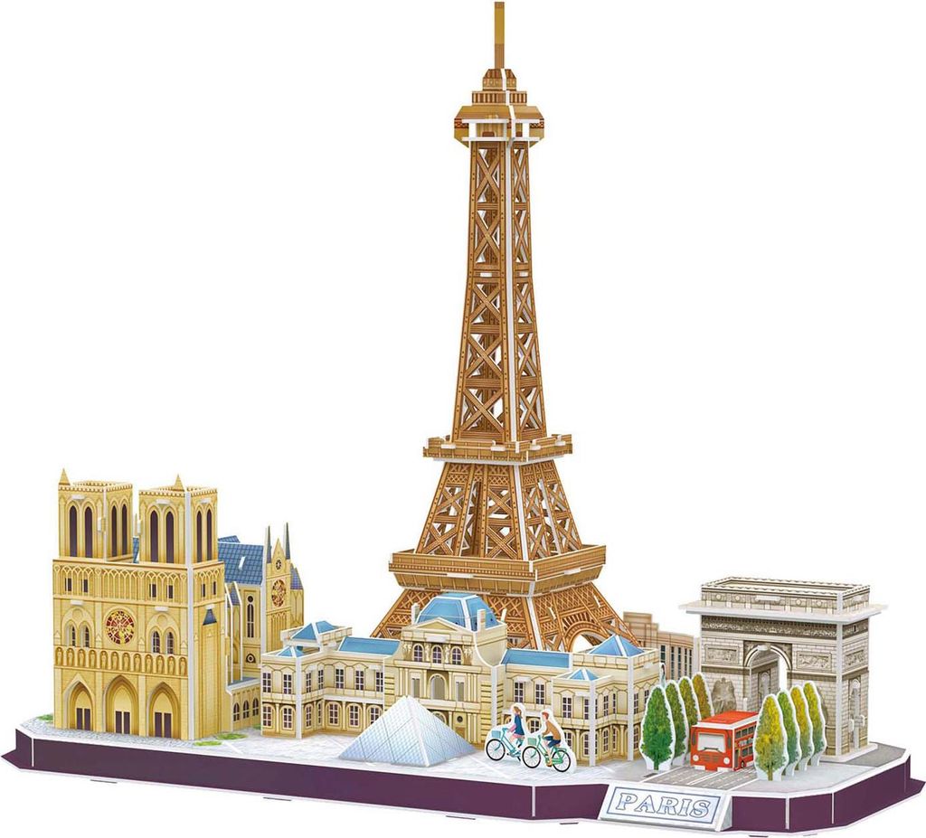Kubisches lustiges 3D-Puzzle „City Line Paris“.