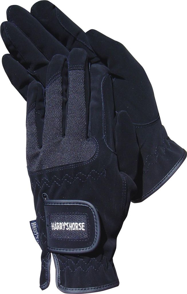 Harrys Horse Reithandschuhe Domy Wildleder Schwarz, Handschuhgröße:M