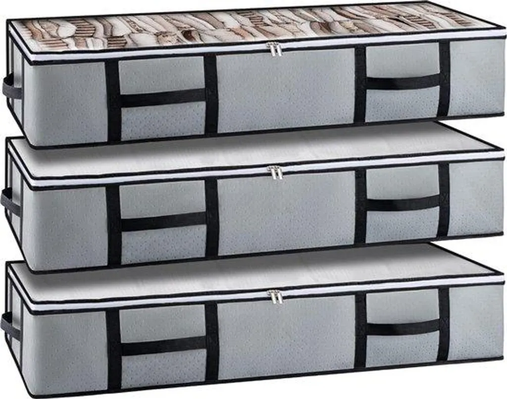 Housse de rangement sous lit grand format pour couettes et oreillers