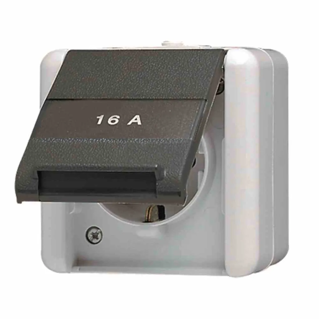 Prise de courant pour garage et cave JUNG 820NAW WG800 étanche IP44