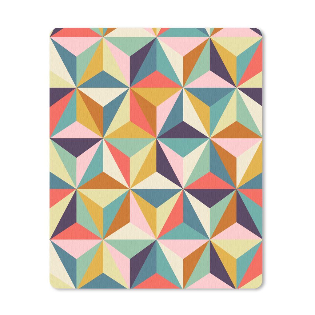 MuchoWow Mauspad Mousepad Retro - Regenbogen - 3D - Geometrie - Dreieck 30x40 cm - Mousepads - Maus Mat - Pad - Mausunterlage - Mausmatten
