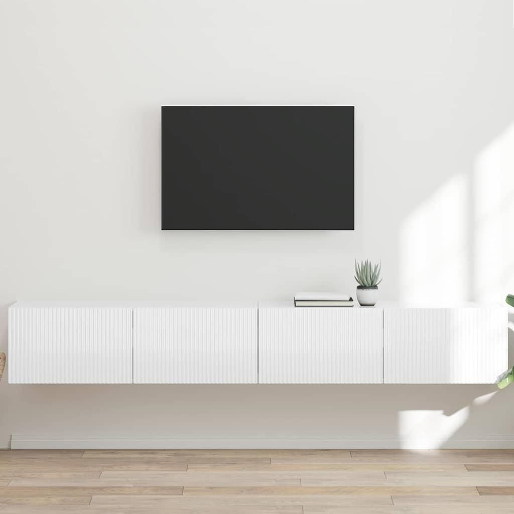 vidaXL TV-Wandschrank 2 pcs Glänzend Weiß 98 x 31 x 29,5 cm