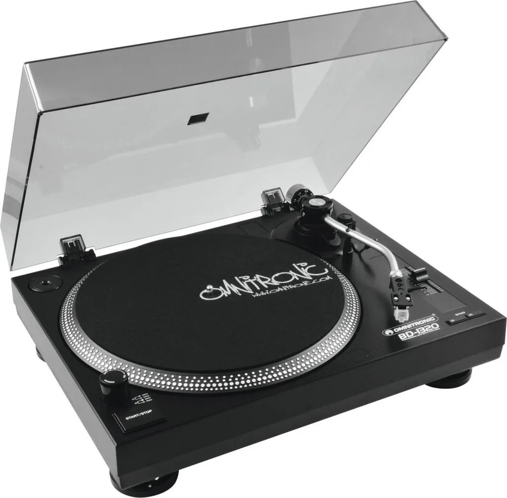 Platine vinyle de salon Omnitronic BD-1320 noire pour disques 33/45 tours