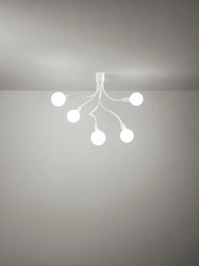 Plafonnier 6680 Perenz blanc en caoutchouc - 5 lumières E27 design