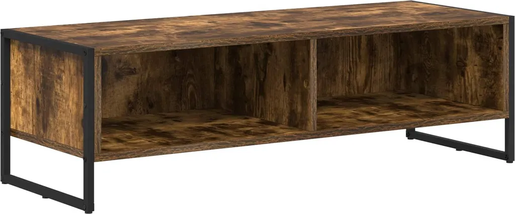 Porta TV Industriale Fumo 100x36.5 cm | Mobile Legno Effetto Rovere