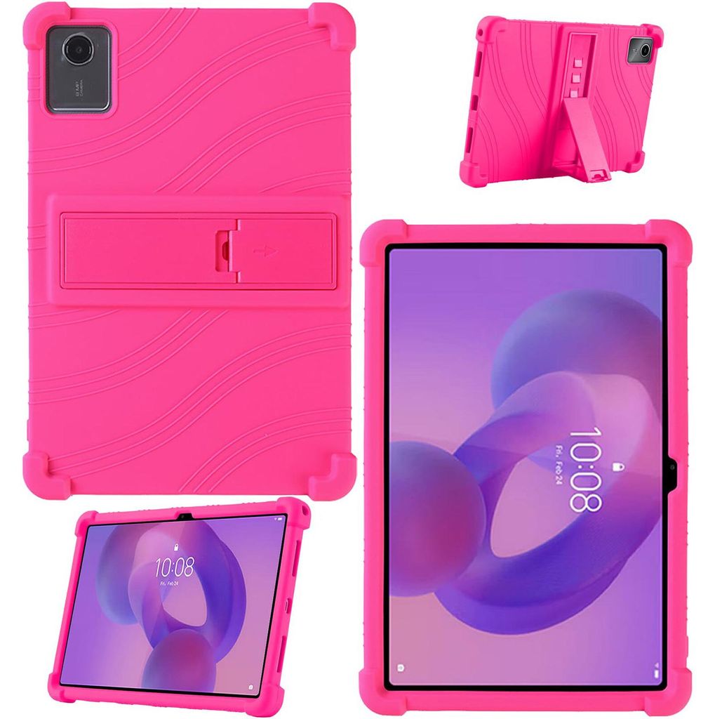 Tablet Hülle für Lenovo Tab M11 / Tab K11 11" 2024, Stoßfeste Weiches Silikon Schutzhülle mit Standfunktion Rosa