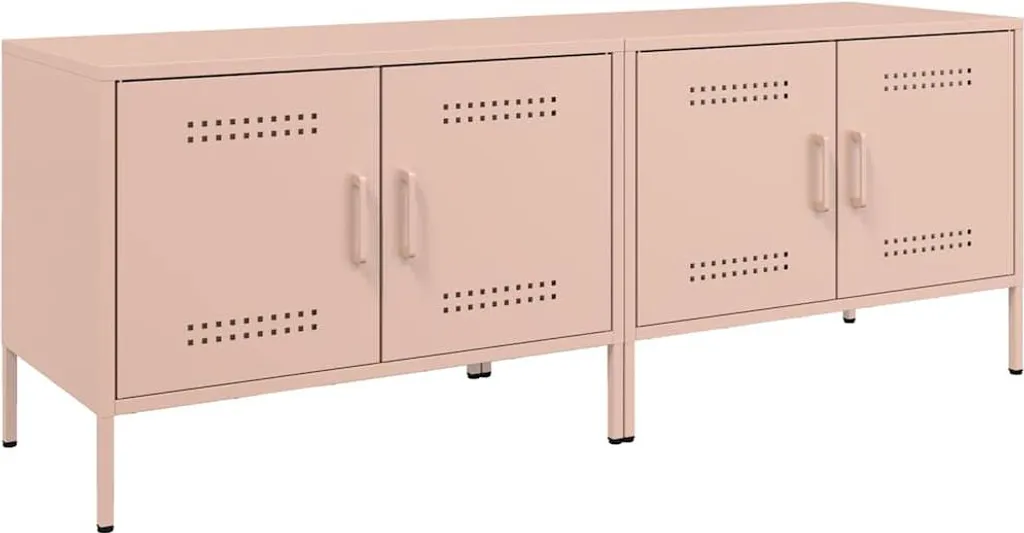 Mobili Porta TV Rosa vidaXL in Metallo - Design Industriale 2 Pezzi