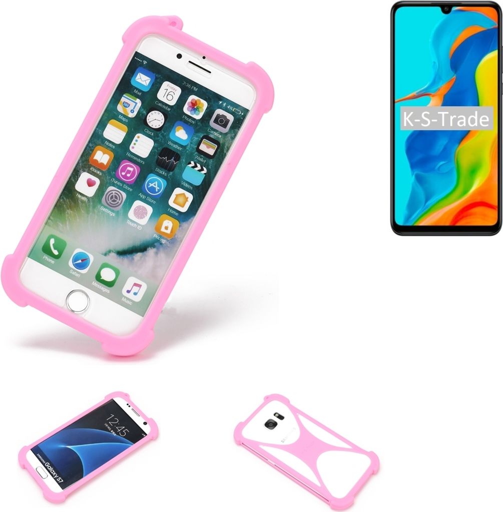 K-S-Trade Handy Hülle kompatibel mit Huawei P30 lite New Edition Schutz Hülle Bumper Silikon Schutz Hülle Cover Case Silikoncase Silikonbumper TPU