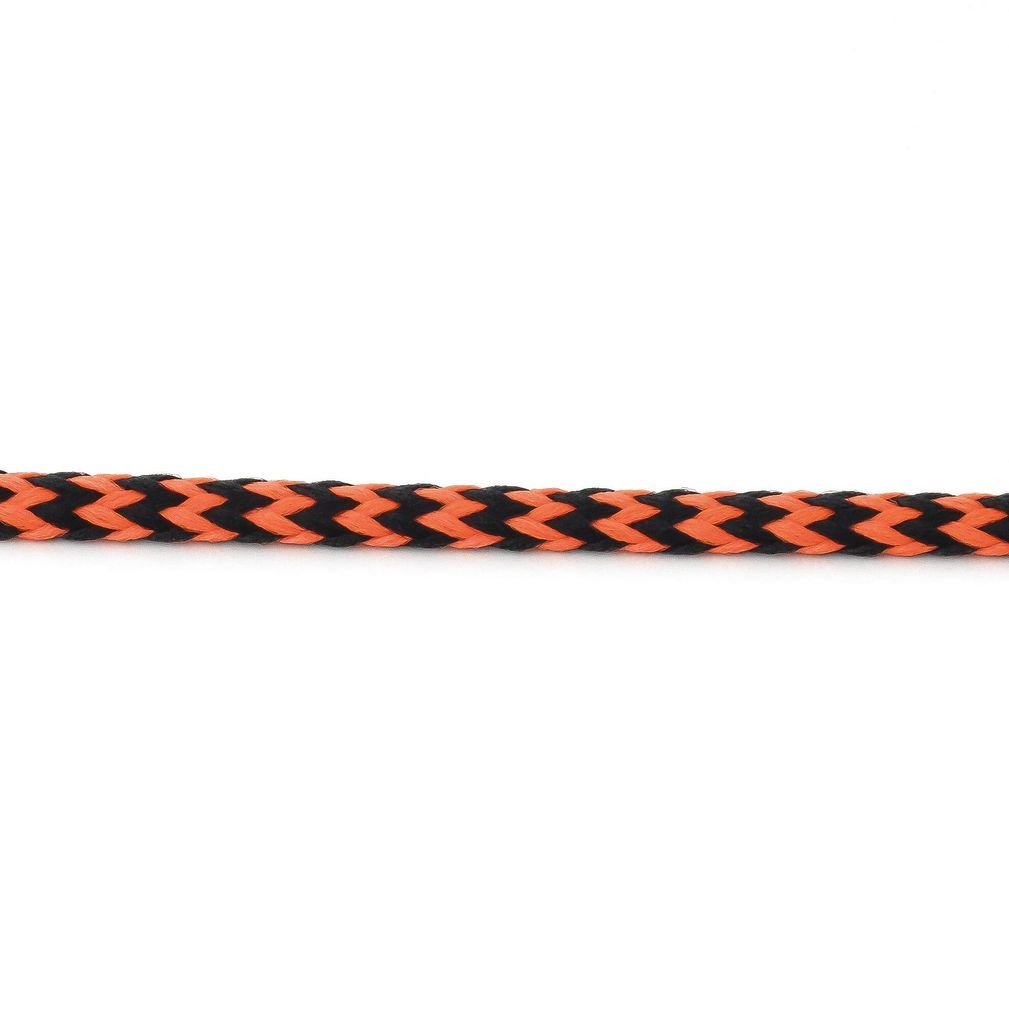 100m Polyester-Schnur 4mm mehrfarbig PES Kordel Polyesterkordel bunt, Farbe:schwarz/orange