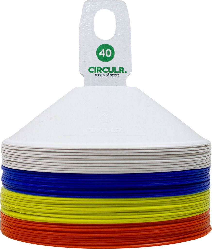 Circulr Markierungshauben-Set, Je 10 Stück: Blau, Weiß, Orange, Gelb