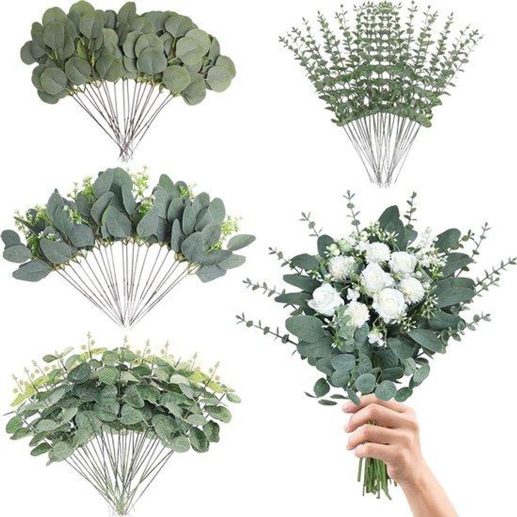 Eukalyptus-Takken - Grün - Dekoration - Hochzeit - verschiedene Formen - 100 Stück - Grün