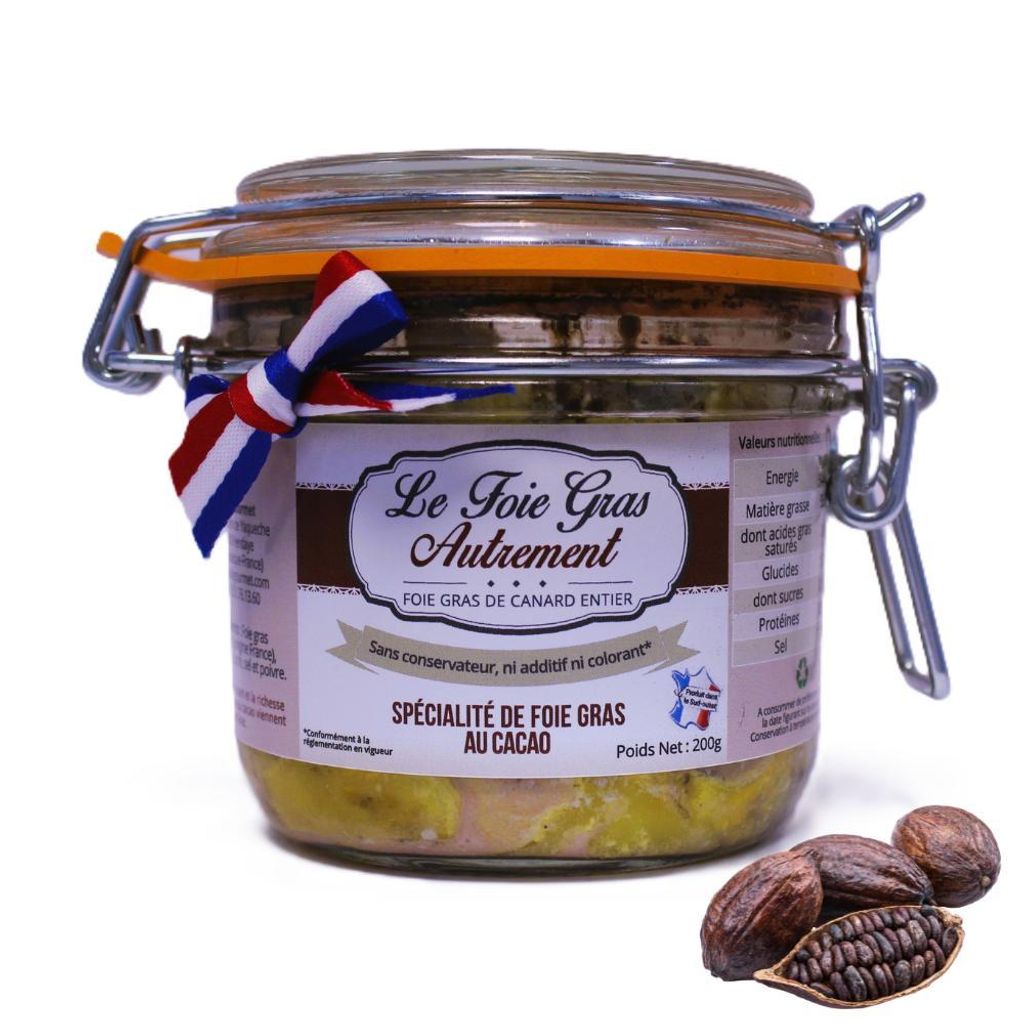 Foie Gras Entier von Ente mit Kakao 200 g – Außergewöhnliche französische Gourmet-Kreation – Relais Gourmet