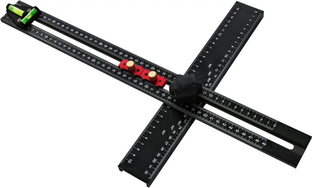 Équerre multi-angles 90°/45° de 54 cm, outil de mesure réglable et précis