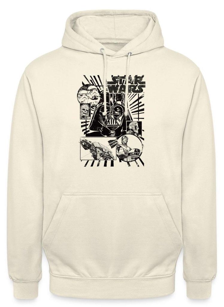 Star Wars Charaktere Darth Vader Chewbacca C3PO Uni Hoodie, S, Vanille-Milchshake