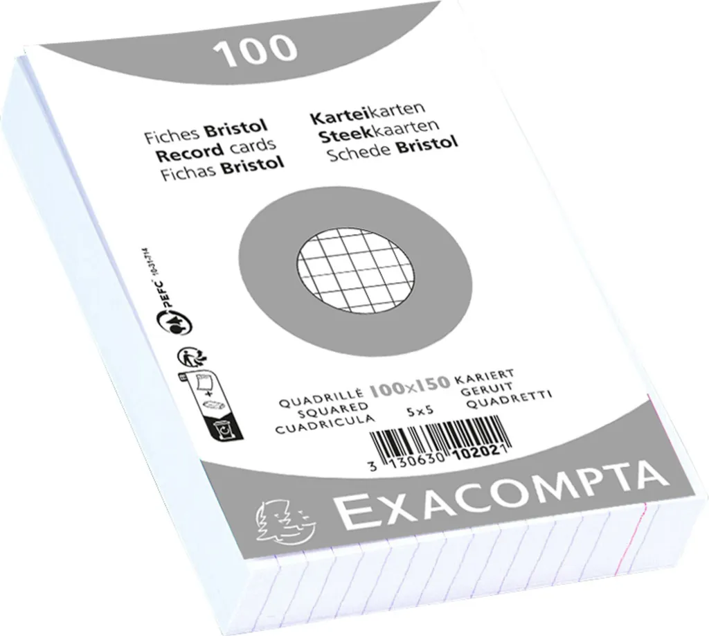 Fiches Bristol Exacompta 100x150mm : Ne perdez plus vos notes - 2000 - 2