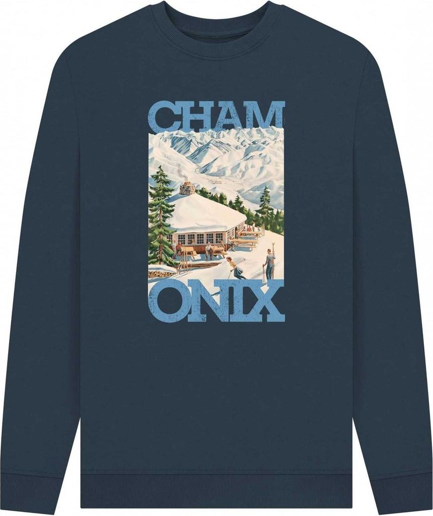 Apoh - "Chamonix Mont Blanc" Sweatshirt für Herren/Damen Uni PN2167 (XL) (Dunkles Marineblau)