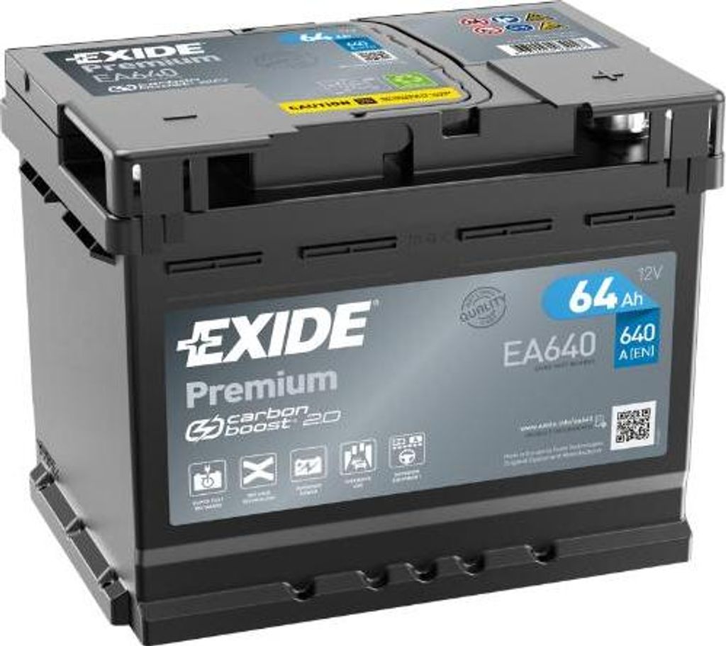 Akumulator samochodowy Exide EA640 Premium Carbon Boost 12 Zdjęcie produktu 