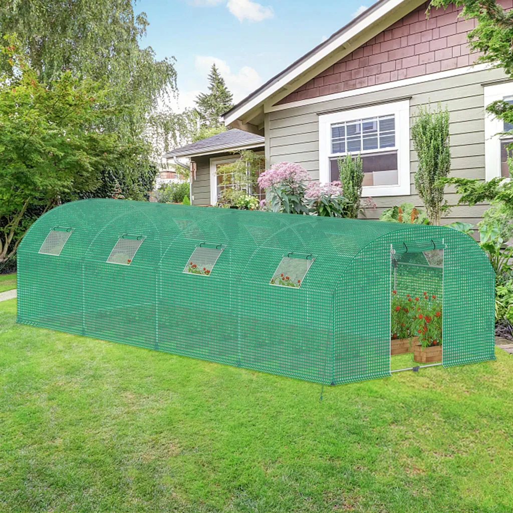 Serre Tunnel Maraîchère 18m² avec Film Armé et Structure Renforcée