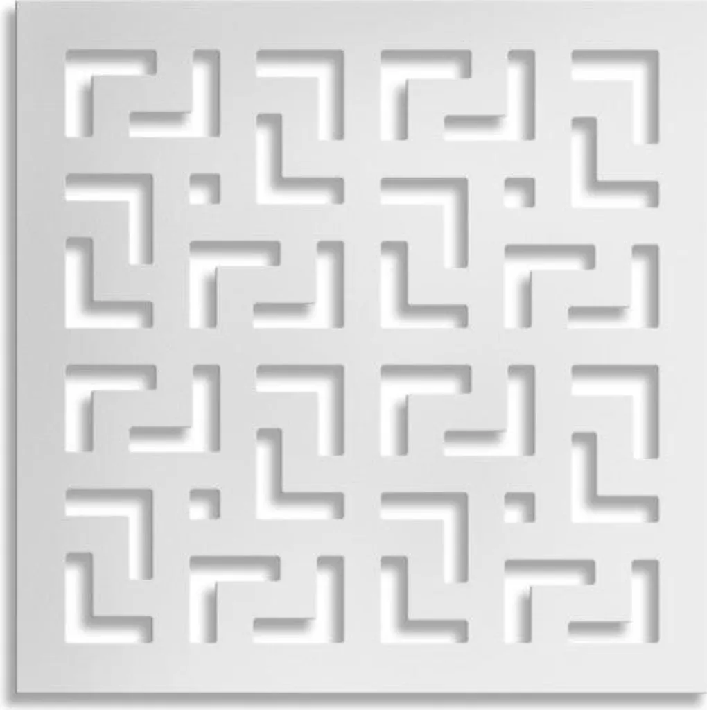 Pannello PVC Traforato 98x98 LABYRINTH L | Divisorio DIY Bianco