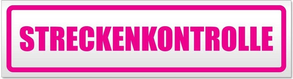 Kiwistar - Autoaufkleber - Pink - 30 x 8 cm - Streckenkontrolle - Hinweis Aufkleber Sticker für Auto, Kfz, Fahrrad, PKW, LKW