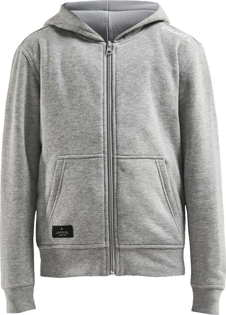 CRAFT Community FZ Hoodie JR Grey Melange 134/140
