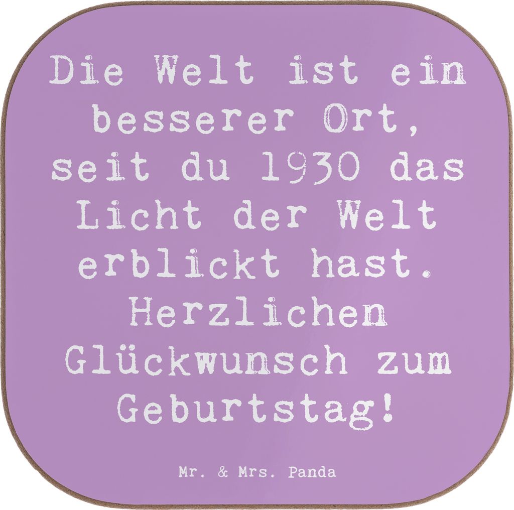 Mr. & Mrs. Panda Tischuntersetzer Spruch 1930 Geburtstag - Produktbild 