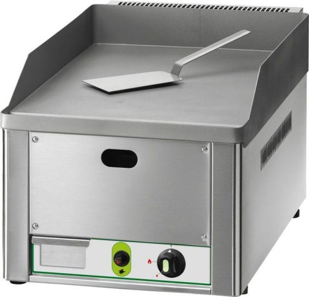 KBS Gasgrillplatte 1 Heizzone glatt 4kW Piezozündung Edelstahlgehäuse Tischgerät