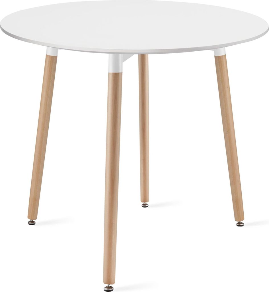 Tavolo da pranzo rotondo bianco KAMI 80x80 cm Immagine del prodotto 