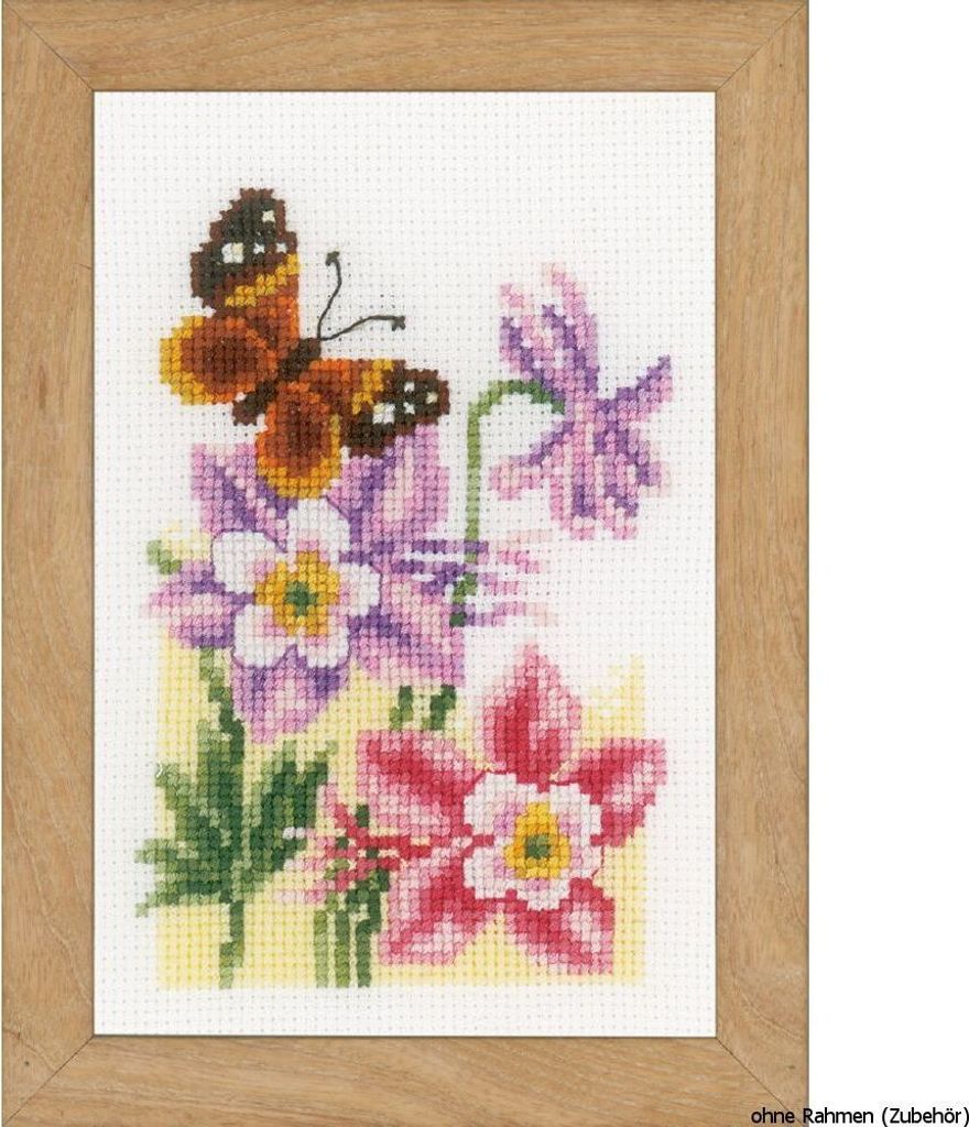 Vervaco Miniaturen "Blumen", 3er Set, Zählmuster