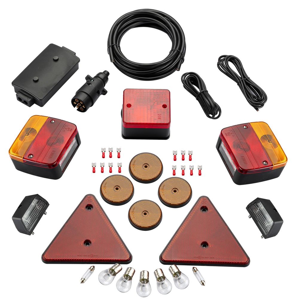 Wiltec Anhängerbeleuchtung Set mit 7-poligem Stecker, Produktbild 