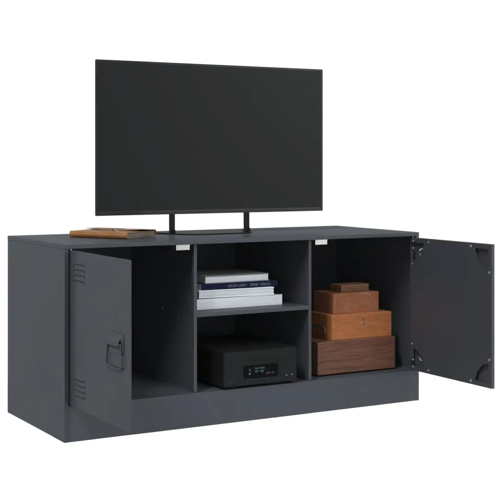 The Living Store Mobile TV antracite 99x39x44 cm in acciaio - 6
