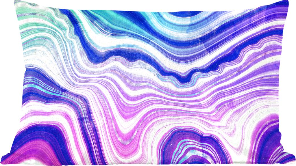 MuchoWow Zierkissen Sofakissen Wohnzimmer Dekokissen 60x40 cm Neon - Achat - Geode - Edelstein - Kopfkissen - Polster mit Foto