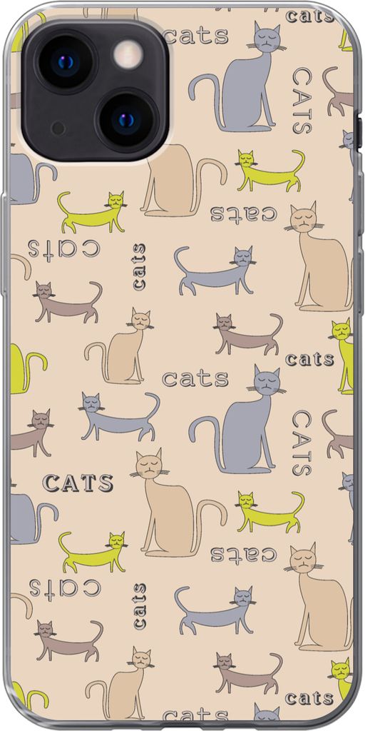 MuchoWow Handyhülle Schutzhülle Hülle für Telefoonhoesje iPhone 13 Muster - Katze - Zitat - Jungen - Mädchen - Kinder - Kind Silikon Softcas...