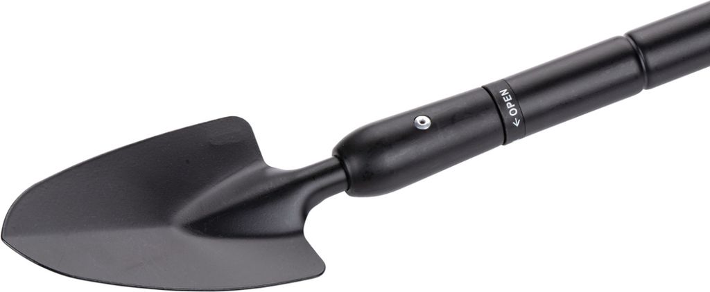 BLACK+DECKER Gartenkelle, Spitzer Kopf, Teleskopstiel 77-105 cm, Hitzebeständig, Schwarz