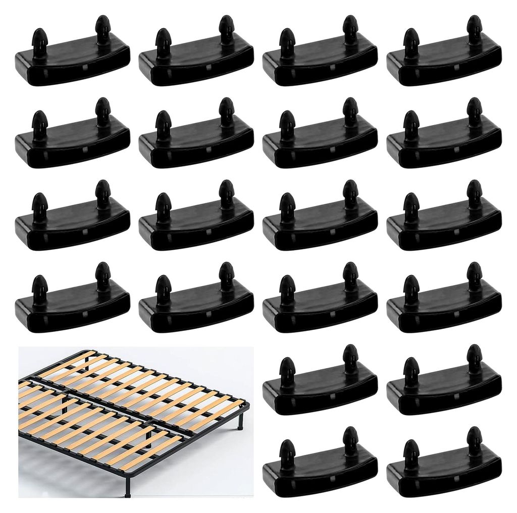 20 Stück Lattenrostkappen, Halterungen für Betten, Zubehör für Lattenroste, Kunststoff Bettlattenhalter für Einzel- und Doppelbetten 55mm