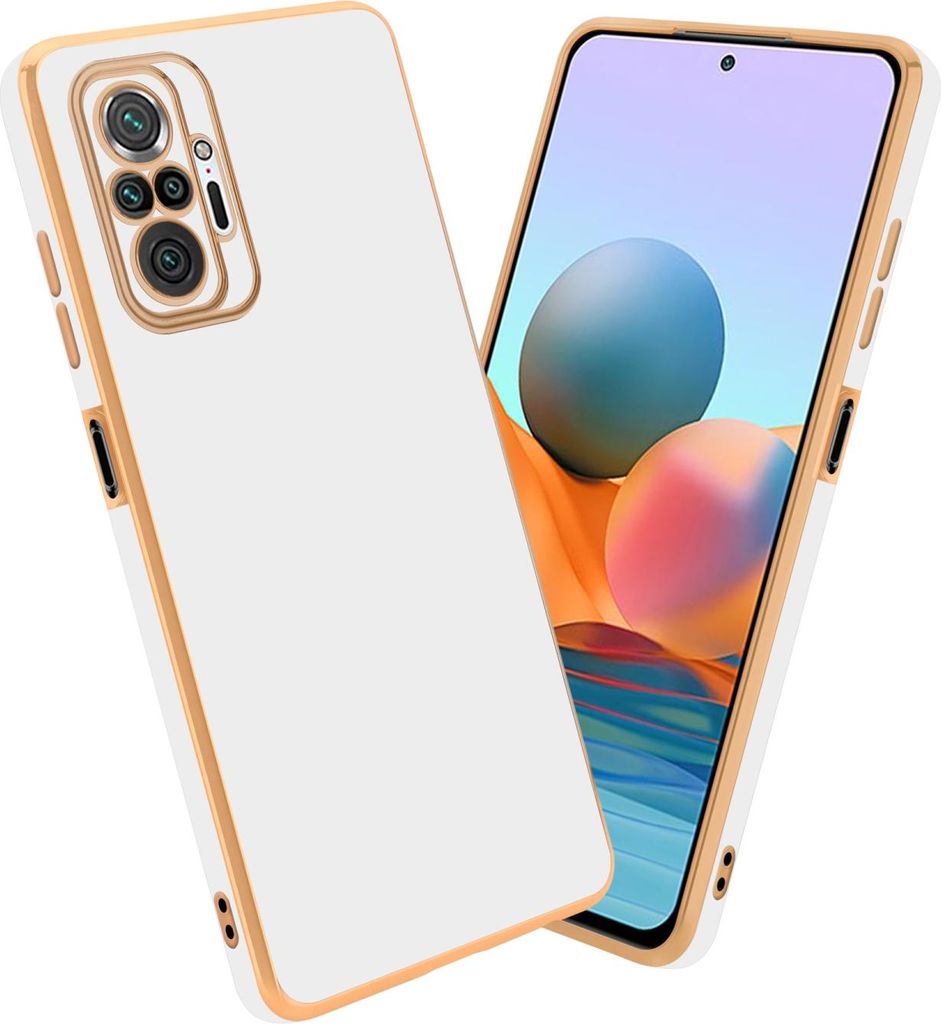 Cadorabo Schutzhülle für Xiaomi RedMi NOTE 10 PRO Hülle in Weiß Handyhülle TPU Silikon Kameraschutz Etui Case