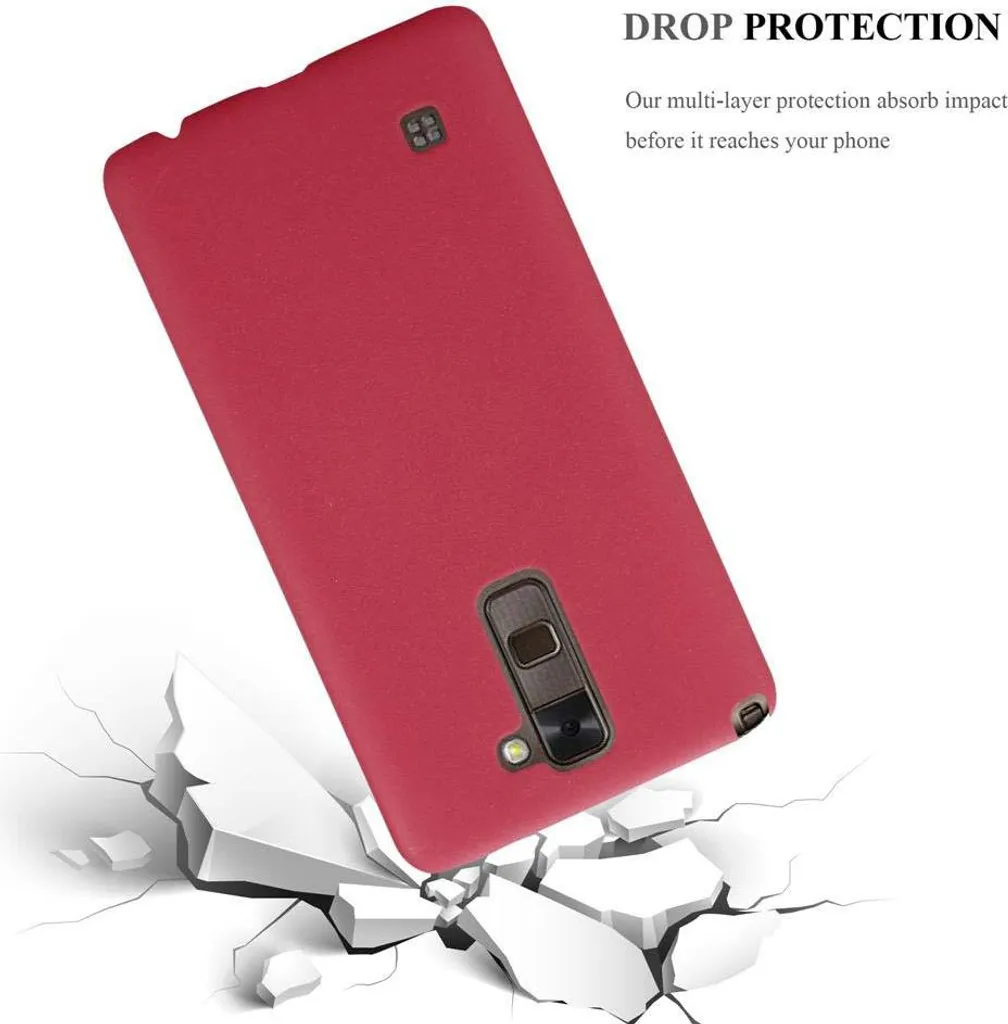 Cadorabo Case Compatible with LG Stylus 2 in Frosty RED - Shockproof and Scratch