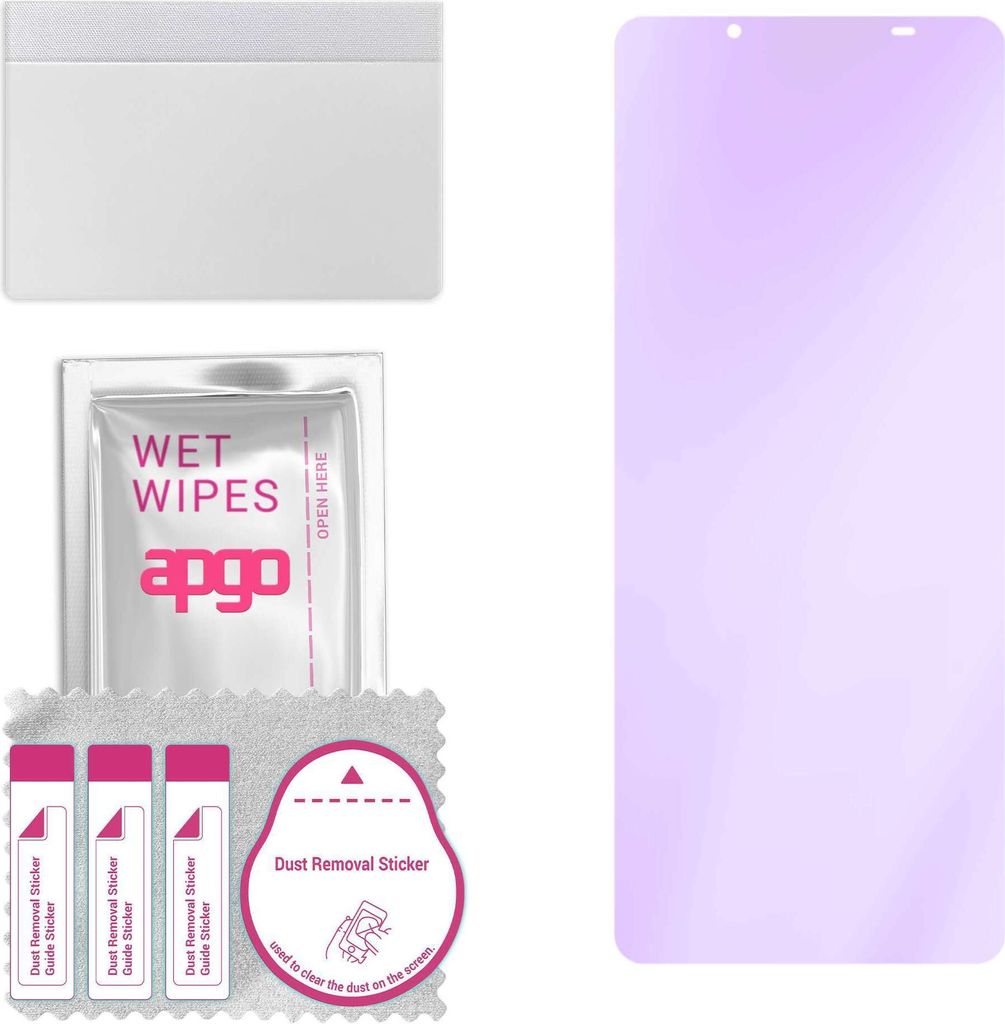 apgo Hybrid Schutzglas, kompatibel mit Sony Xperia 10 III Lite, Anti-Blue, 9H Härte, toller Ersatz für Hartglas, kratzfester Displayschutzglas, D...